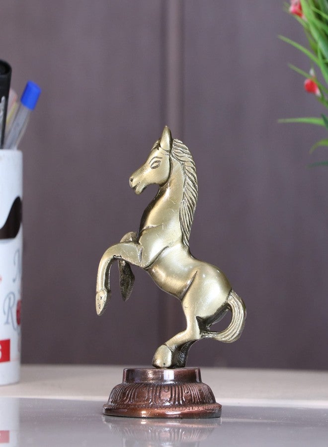KridayKraft Metal Jumping Horse Statue for Wealth, Income, Shining and Bright Future (8.5 x 6.5 x 12 cm, Grey) - Image 1
